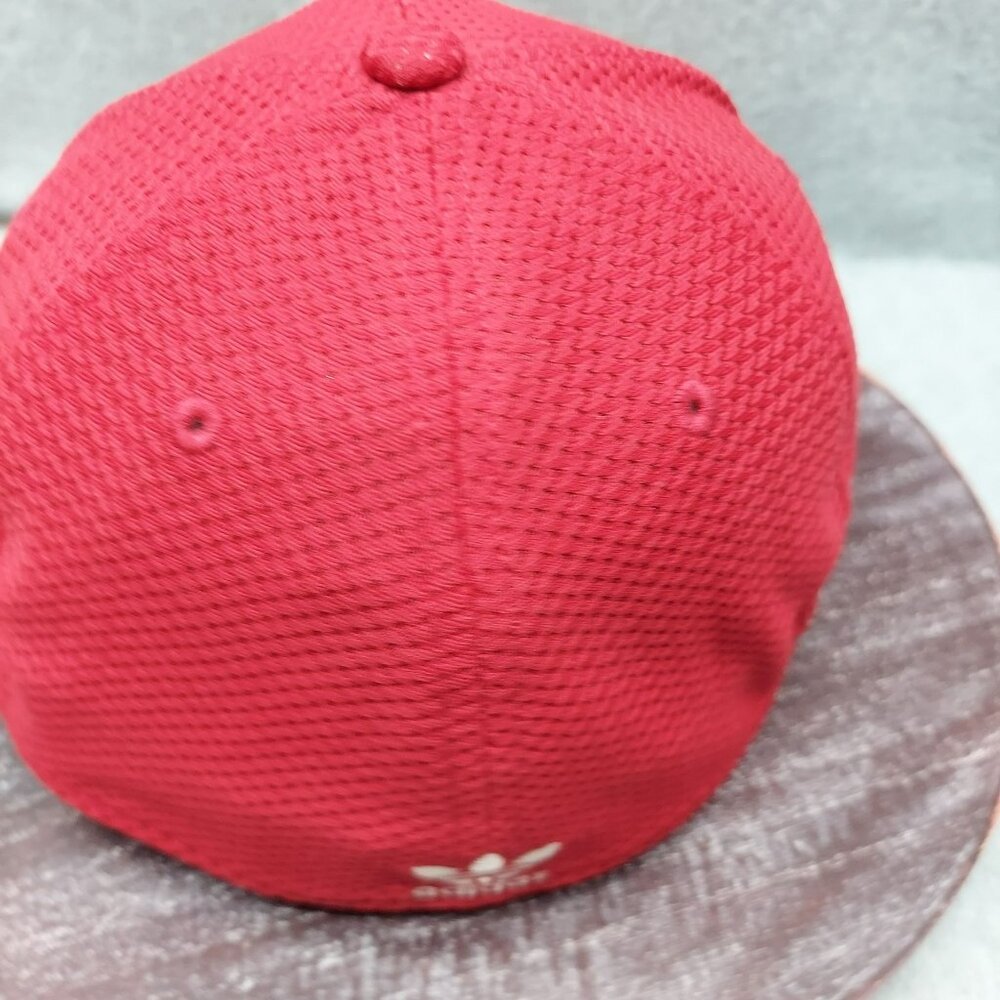 Adidas Red Trefoil Logo Baseball Cap With Breathable Mesh Design L/XL - Picture 6 of 14